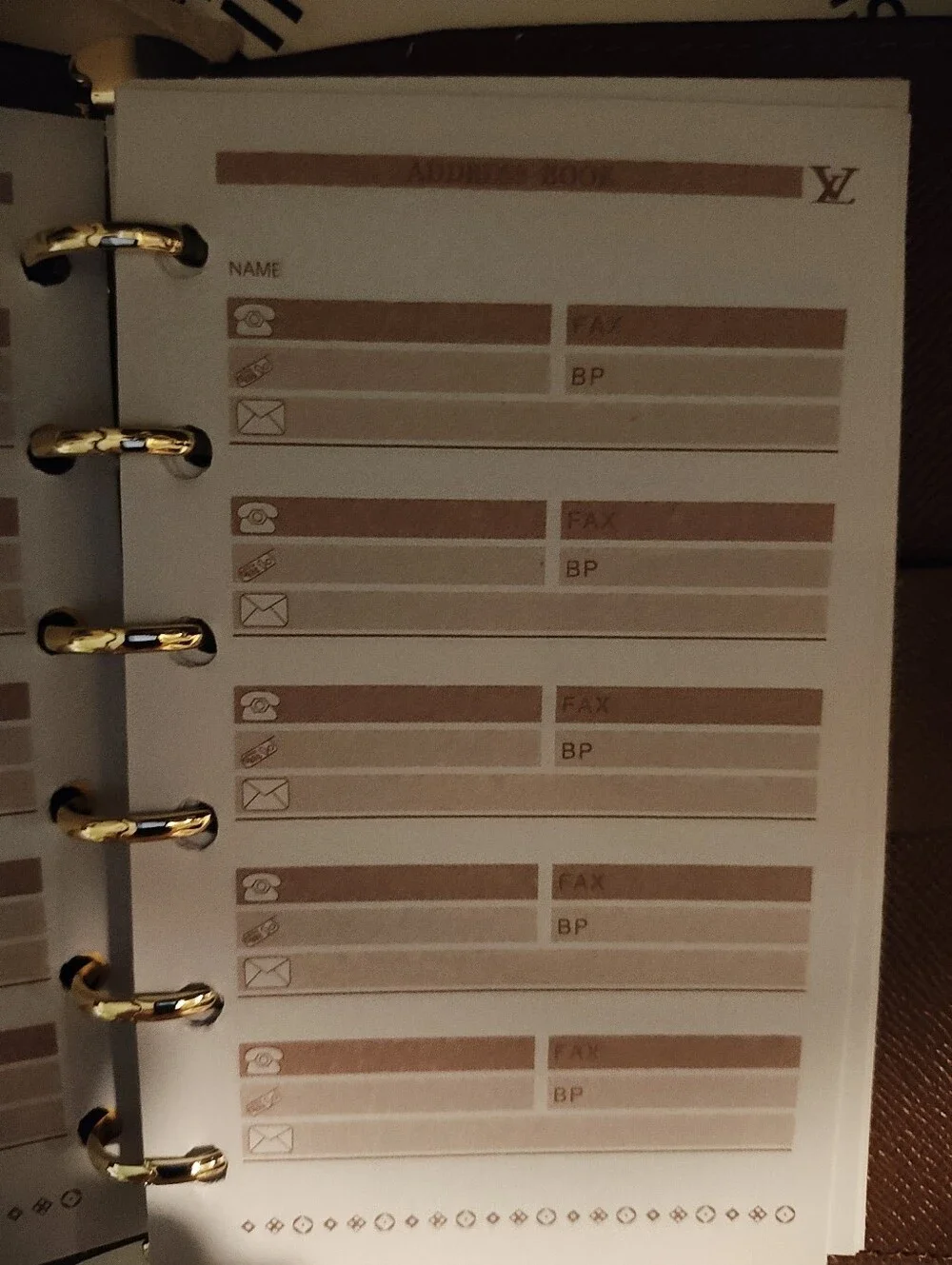 Brown Logo Monogram Snap Card Holder And Planner